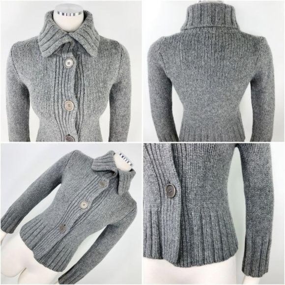 Marc O’Polo S Cardigan Merino Wool Grey Chunky VGU - Picture 3 of 10